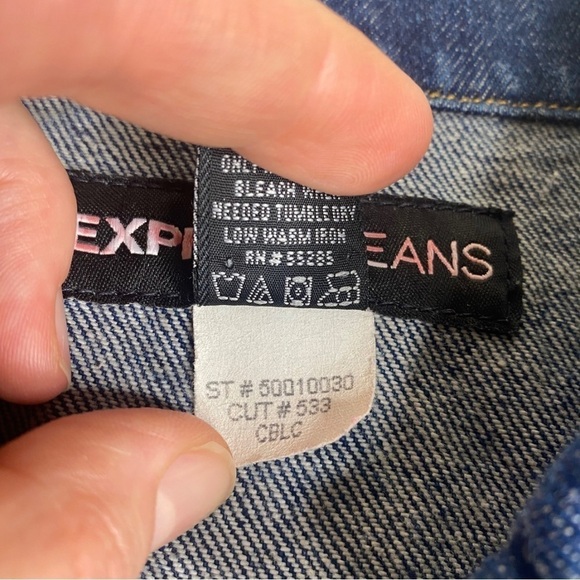 Vintage Express Rigid Denim Jean Vest Women’s Sz L - Picture 6 of 7